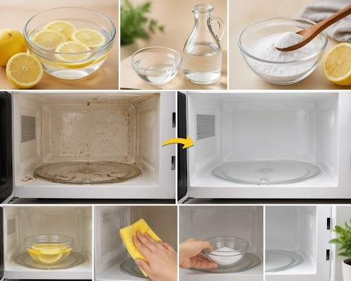 clean microwave naturally without chemical